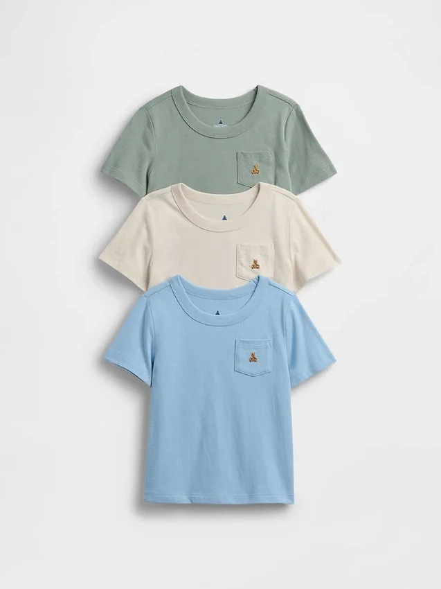 Camiseta con bolsillo «Mix & Match» para bebés y niños (paquete de 3)