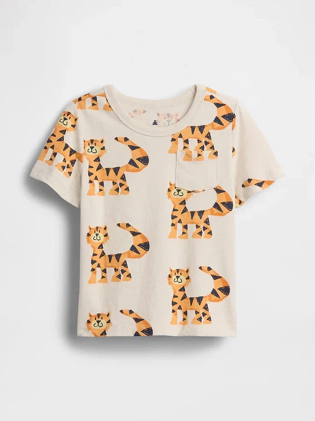 Camiseta con bolsillo para bebés y niños pequeños, combinable