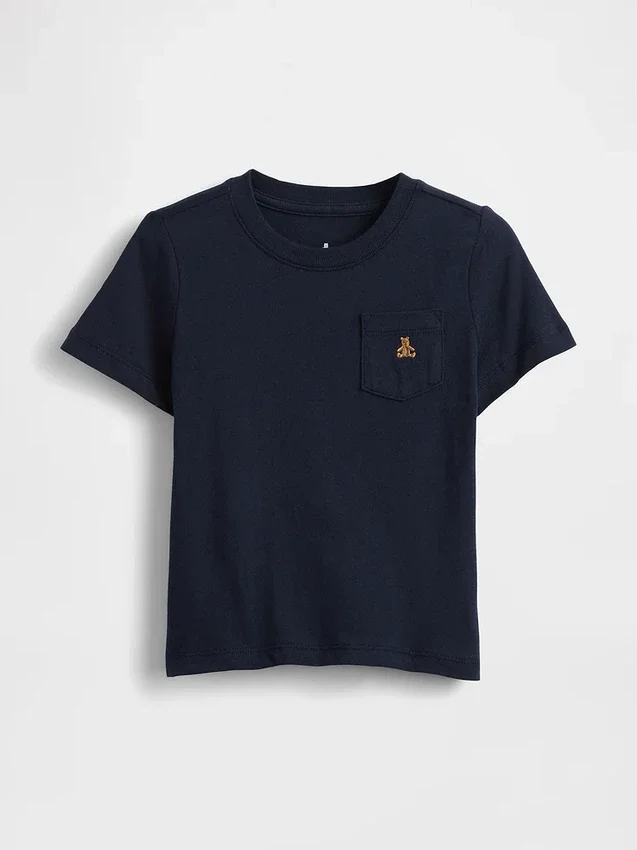 Camiseta con bolsillo para bebés y niños pequeños, combinable