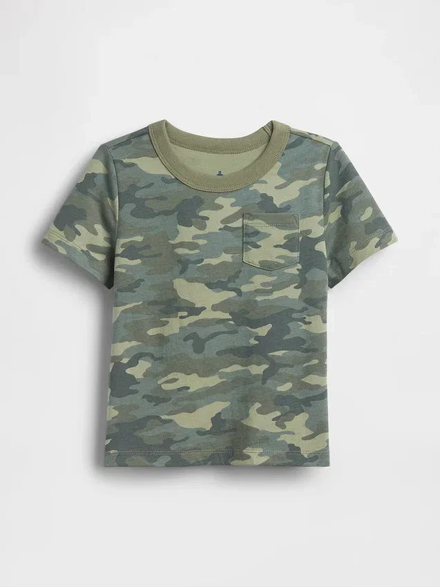 Camiseta con bolsillo para bebés y niños pequeños, combinable