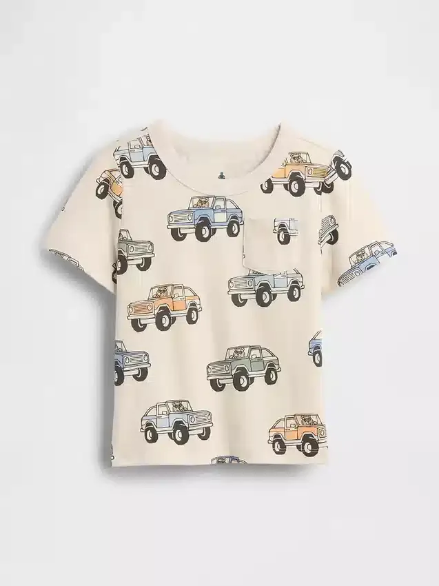 Camiseta con bolsillo para bebés y niños pequeños, combinable
