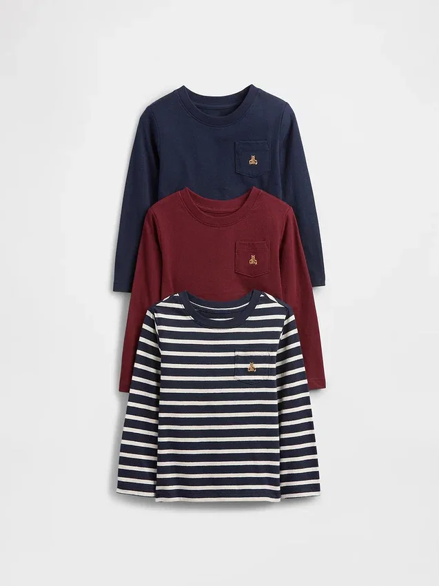 Camiseta con bolsillo para bebés y niños pequeños, combinable