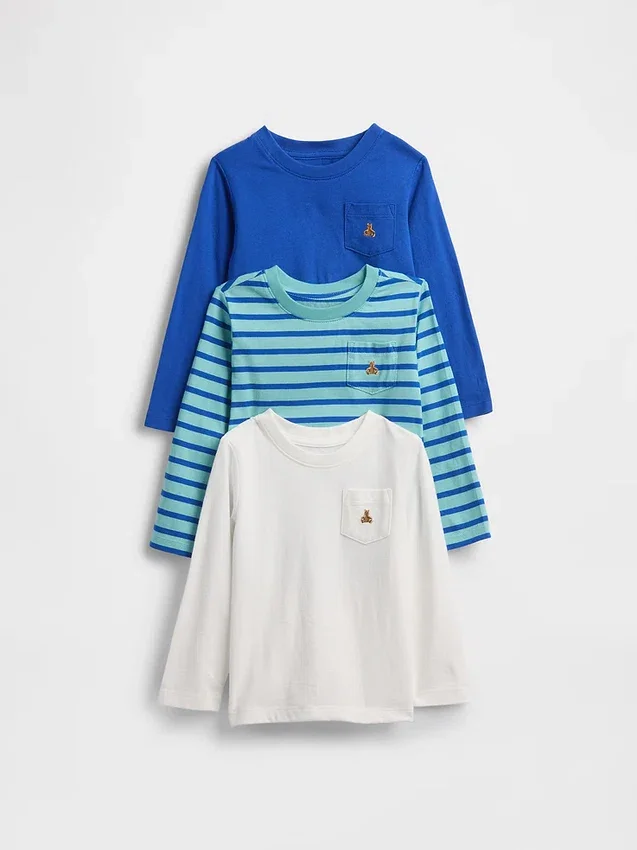 Camiseta con bolsillo para bebés y niños pequeños, combinable