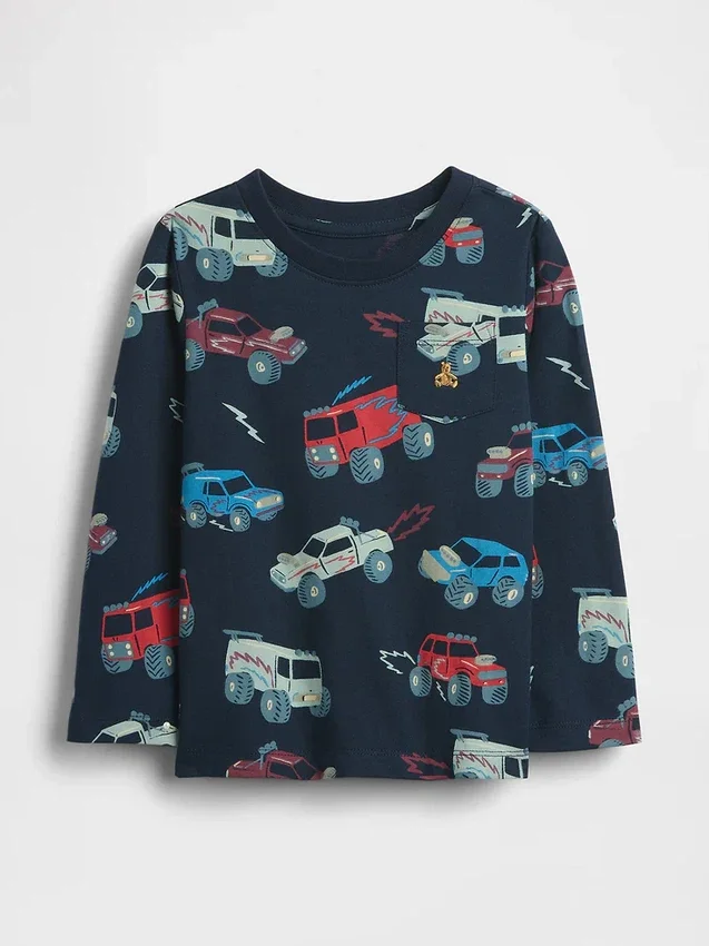Camiseta con bolsillo para bebés y niños pequeños, combinable