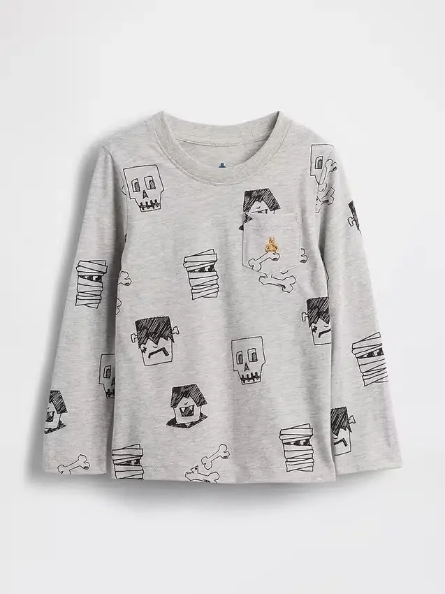 Camiseta con bolsillo para bebés y niños pequeños, combinable