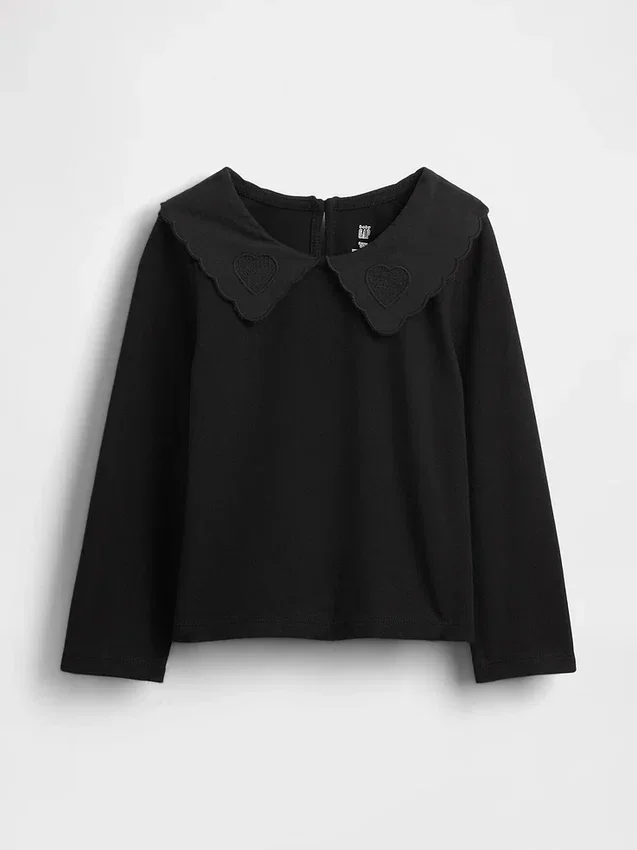 Camiseta con cuello en forma de corazón para bebés y niños