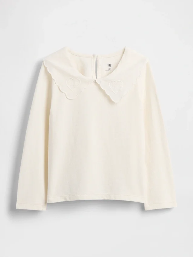 Camiseta con cuello en forma de corazón para bebés y niños