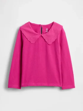 Camiseta con cuello en forma de corazón para bebés y niños