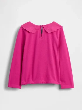 Camiseta con cuello en forma de corazón para bebés y niños
