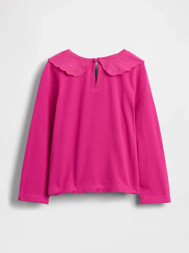 Camiseta con cuello en forma de corazón para bebés y niños