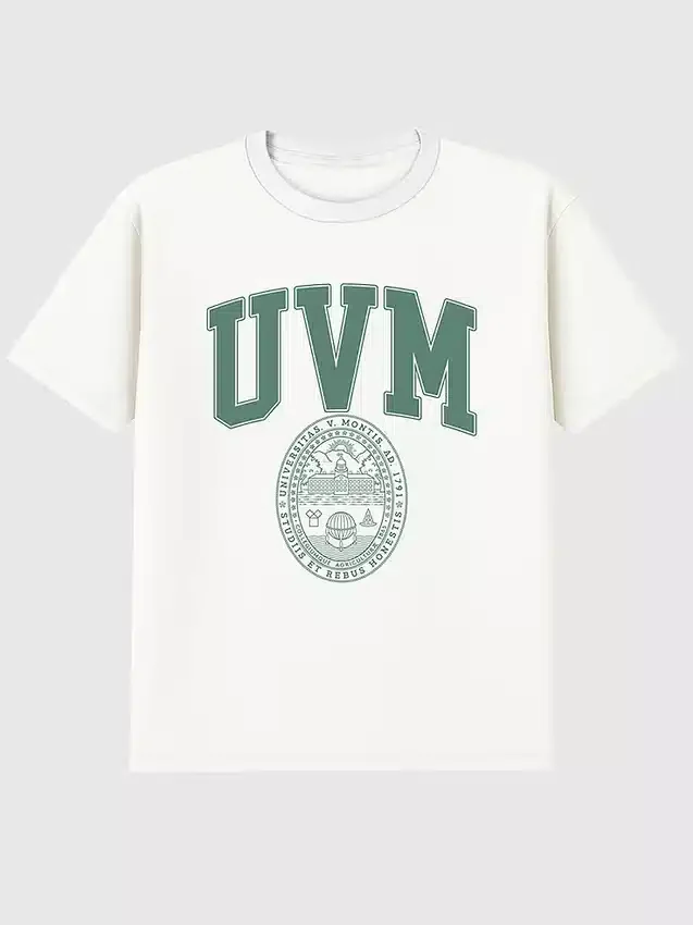 Camiseta con diseño del escudo de la Universidad de Vermont