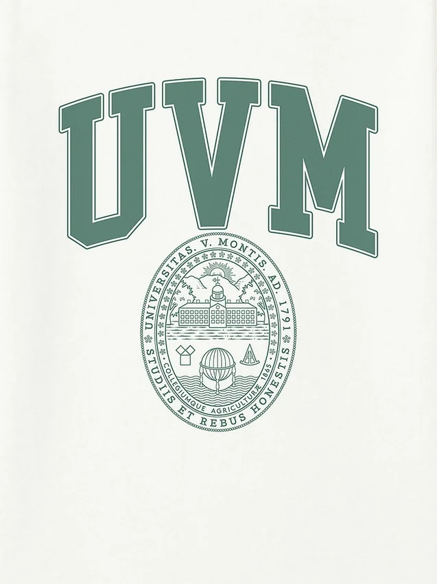Camiseta con diseño del escudo de la Universidad de Vermont