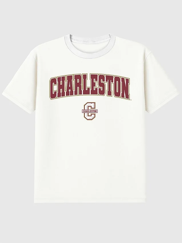 Camiseta con el Arch Logo de la Universidad de Charleston como gráfico secundario