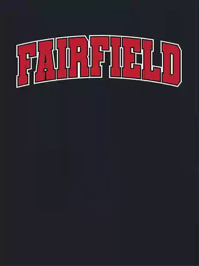 Camiseta con el Arch Logo de la Universidad de Fairfield como gráfico secundario