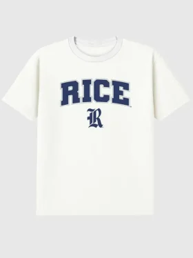 Camiseta con el Arch Logo de la Universidad de Rice como gráfico secundario