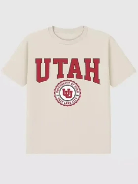Camiseta con el escudo universitario de la Universidad de Utah en tono oscuro