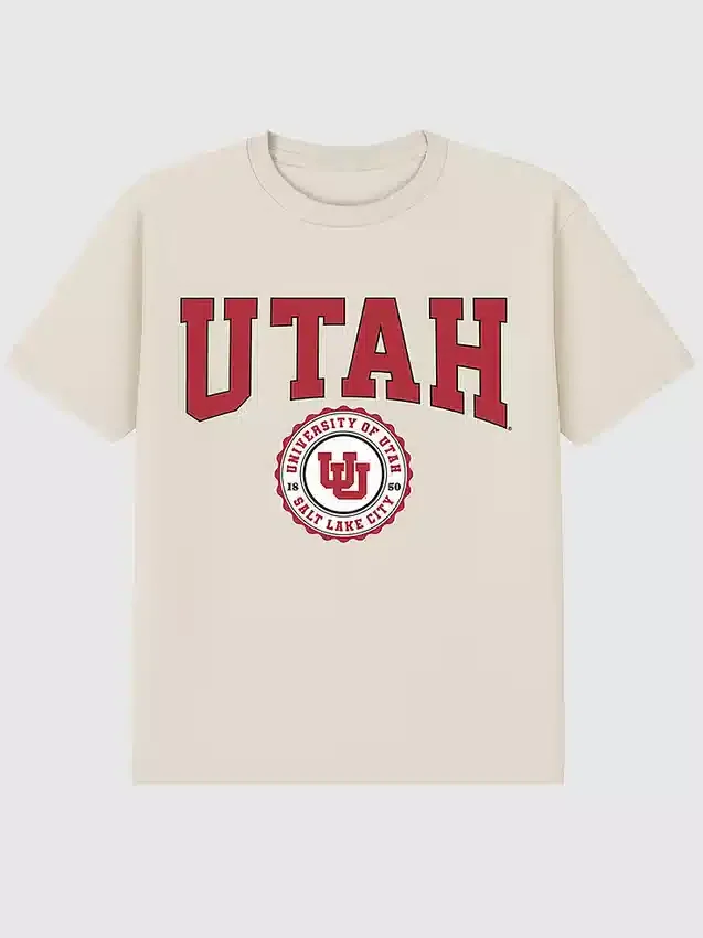 Camiseta con el escudo universitario de la Universidad de Utah en tono oscuro