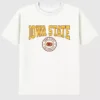 Camiseta con el escudo universitario de la Universidad Estatal de Iowa en diseño gráfico oscuro