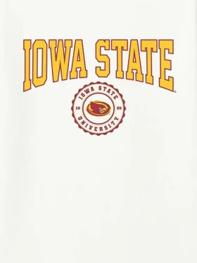 Camiseta con el escudo universitario de la Universidad Estatal de Iowa en diseño gráfico oscuro