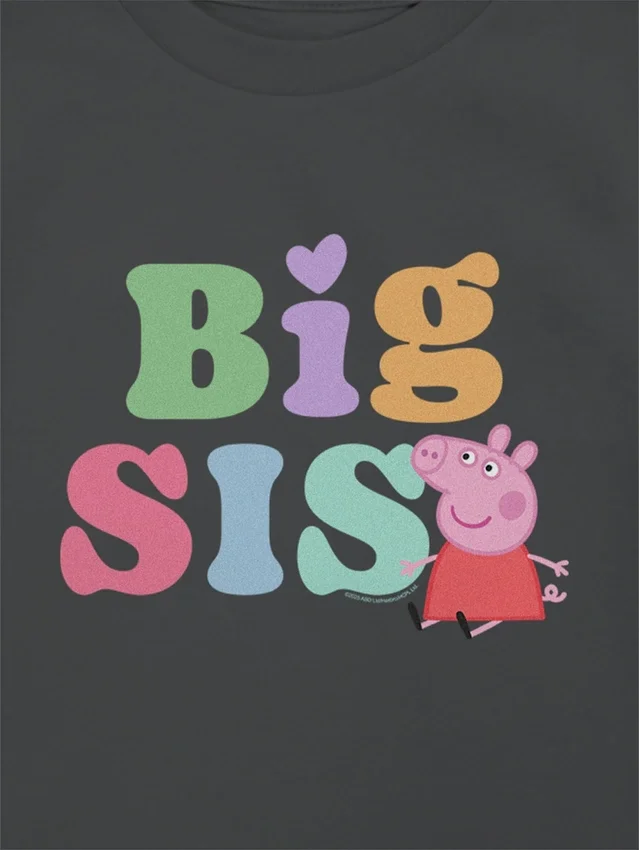 Camiseta con estampado «Big Sis» de Peppa Pig para niños pequeños
