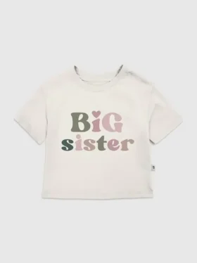 Camiseta con estampado «Big Sister» para niños pequeños