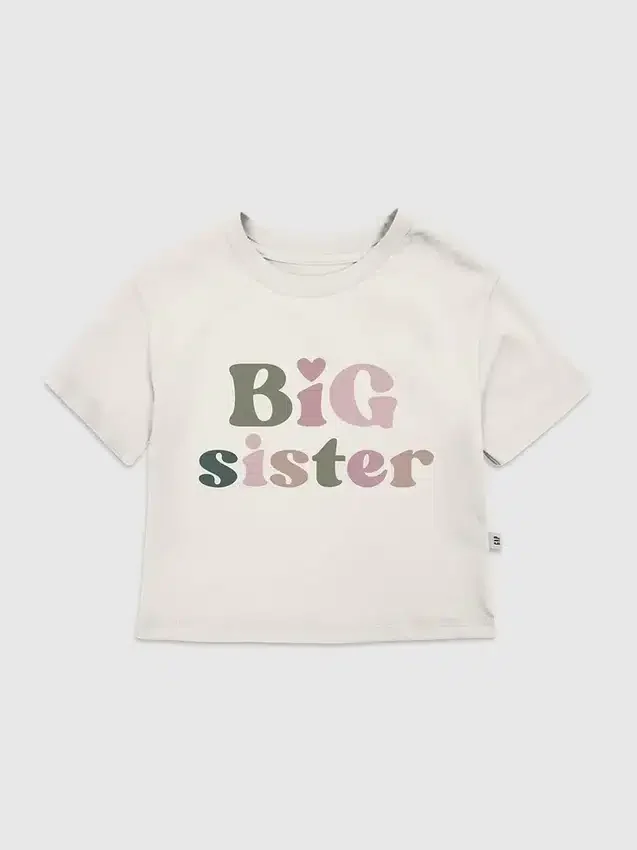 Camiseta con estampado «Big Sister» para niños pequeños