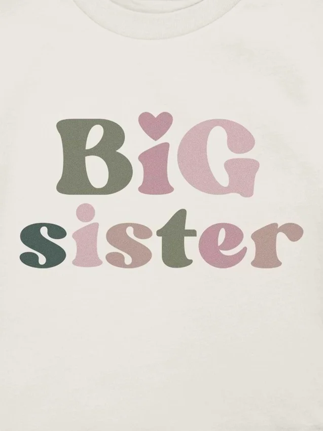 Camiseta con estampado «Big Sister» para niños pequeños