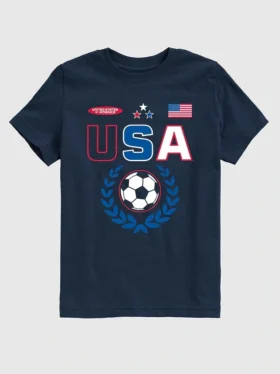 Camiseta con estampado de camiseta de fútbol de EE. UU. para niños
