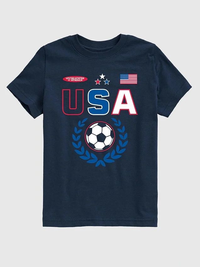 Camiseta con estampado de camiseta de fútbol de EE. UU. para niños
