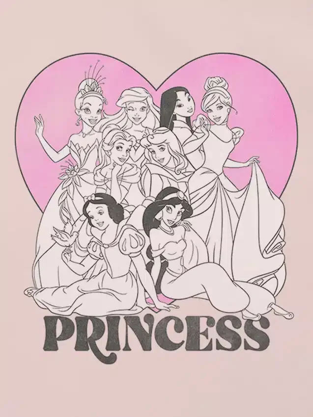 Camiseta con estampado de corazones de las Princesas Disney para niños pequeños