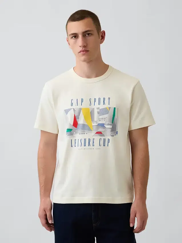 Camiseta con estampado de Gap Sport, de tejido grueso