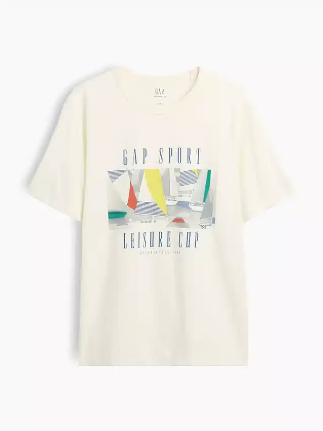 Camiseta con estampado de Gap Sport, de tejido grueso