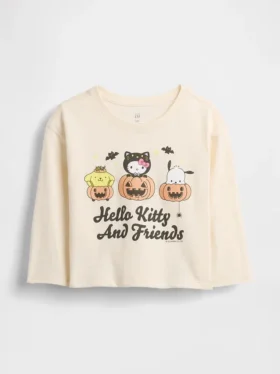 Camiseta con estampado de Hello Kitty para Halloween para bebés y niños pequeños