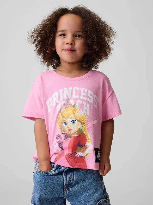 Camiseta con estampado de la princesa Peach para niños pequeños