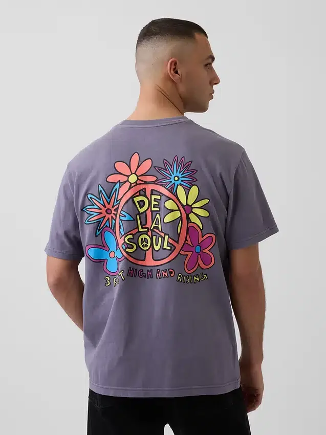 Camiseta con estampado «De La Soul» de corte holgado