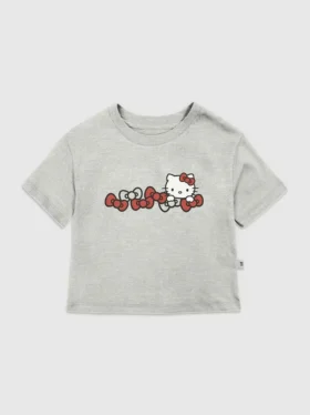 Camiseta con estampado de lazos de Hello Kitty para niños pequeños
