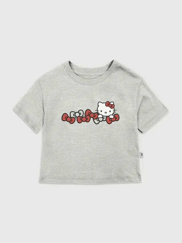 Camiseta con estampado de lazos de Hello Kitty para niños pequeños