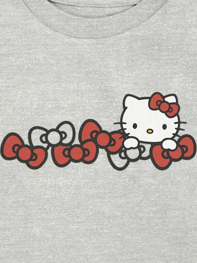 Camiseta con estampado de lazos de Hello Kitty para niños pequeños