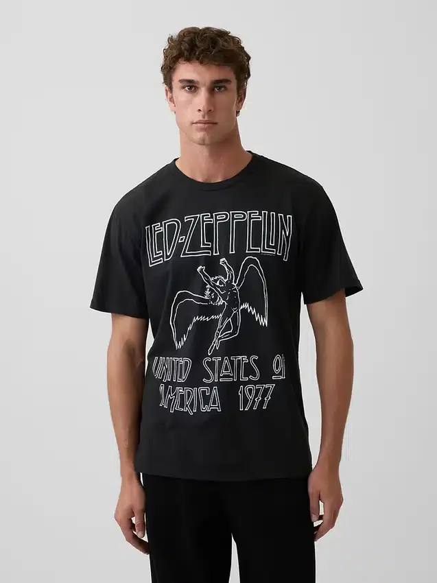 Camiseta con estampado de Led Zeppelin de corte holgado
