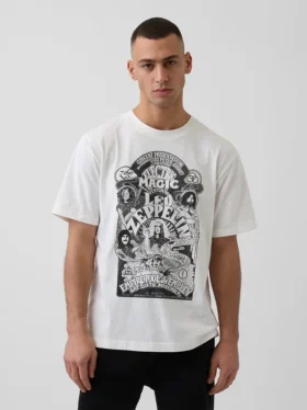 Camiseta con estampado de Led Zeppelin de corte holgado