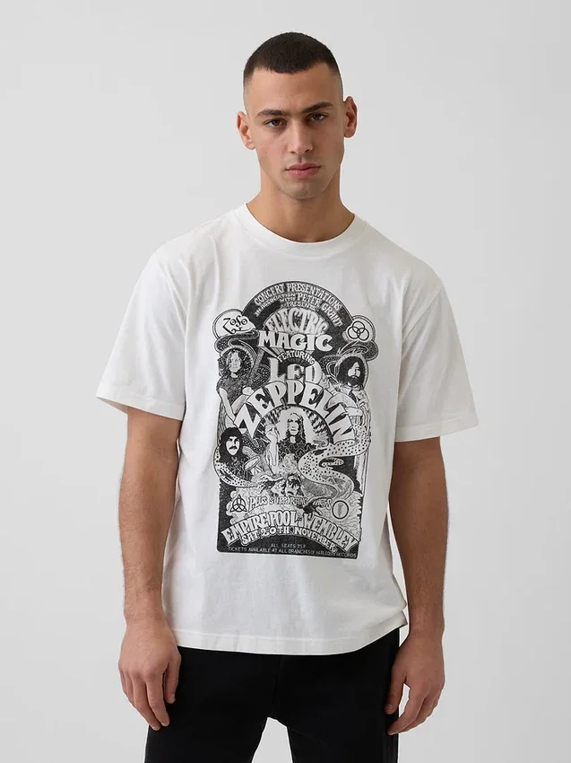 Camiseta con estampado de Led Zeppelin de corte holgado