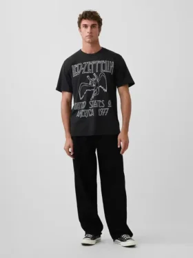 Camiseta con estampado de Led Zeppelin de corte holgado