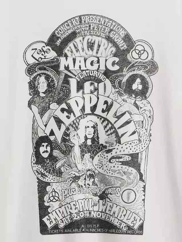 Camiseta con estampado de Led Zeppelin de corte holgado