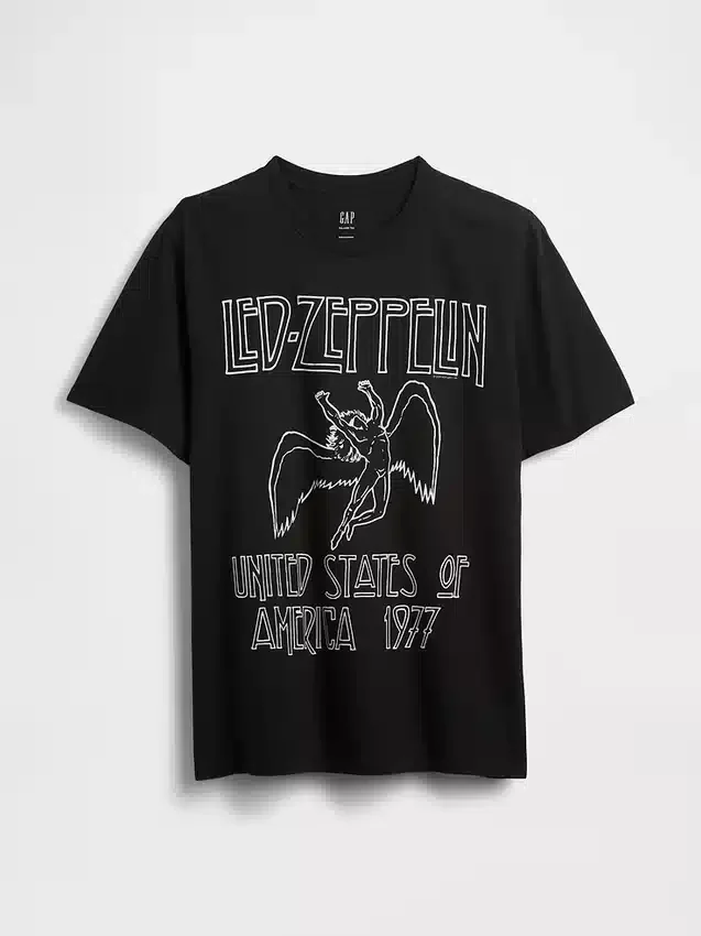 Camiseta con estampado de Led Zeppelin de corte holgado