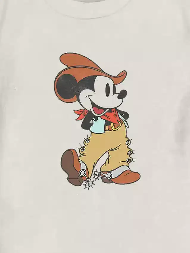 Camiseta con estampado de Mickey Mouse vaquero para niños pequeños