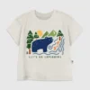 Camiseta con estampado de oso en el bosque para niños pequeños