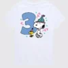 Camiseta con estampado de Peanuts para niños pequeños, 3.º cumpleaños, pantalones cortos