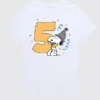 Camiseta con estampado de Peanuts para niños pequeños, 5.º cumpleaños, manga corta
