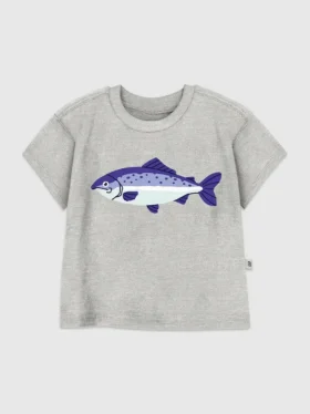 Camiseta con estampado de pez para niños pequeños