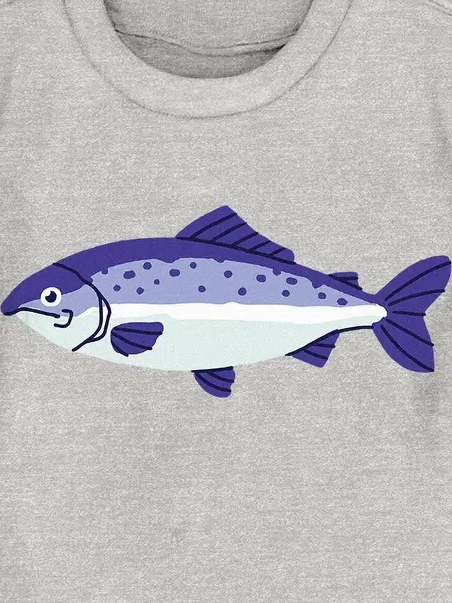Camiseta con estampado de pez para niños pequeños